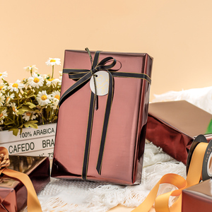 Coffee Brown Wrapping <b>Paper</b> <b>Roll</b> - 17 In X 32.8 Ft(46.5 sq.ft.) Chocolate Brown Gift <b>Wrap</b> with Cutting Lines - Product Image 2