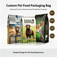 Sachet d'emballage alimentaire personnalisé pour animaux de compagnie, pochette souple à fond plat pour croquettes pour chiens et chats, emballage nutritionnel en plastique à quatre soudures grande capacité