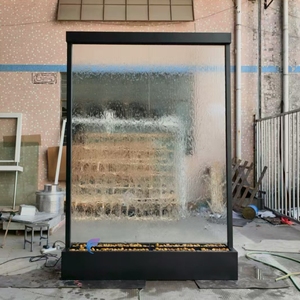 Indoor Outdoor Garden Ornaments Rain <b>Curtain</b> With LED <b>Lights</b> glass Waterfall Wall Glass Waterfall - Product Image 3