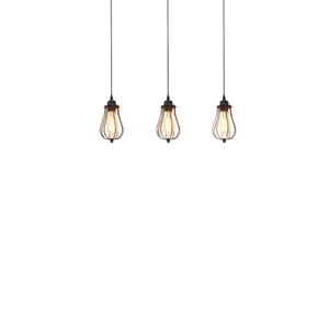Modern American Simple LOFT Wrought Iron Hotel Chandelier Black Bird Cage Single Head Pendant <b>Light</b> with Neon Bulbs for Dining - Product Image 1