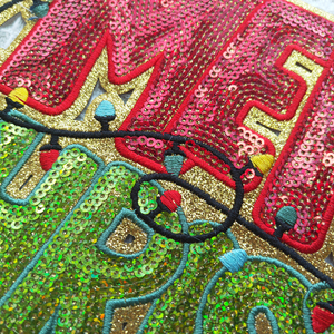 <span class=keywords><strong>2025</strong></span> Mới Tùy Chỉnh Bán Buôn Giáng Sinh Vui Vẻ Long Lanh Sequin Thêu Chữ Sắt Trên Các Bản Vá Lỗi Lớn Cho Quần Áo - Product Image 5