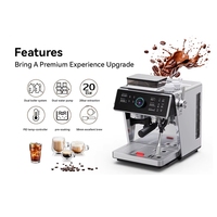 Machine à café expresso numérique commerciale personnalisée avec mousseur à vapeur, panneau de commande TFT, moulin à café intégré et écran OLED