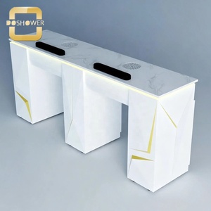 Mesa de Manicura Doble Comercial de Mármol con Extractor de Polvo Dual y Cajones para <span class=keywords><strong>Centro</strong></span> de Belleza y Spa de Uñas - Product Image 3