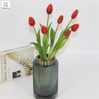 Bouquets de tulipes artificielles de haute qualité, 43 cm, fleurs au toucher réel, centre de table, décoration de mariage, 7 têtes