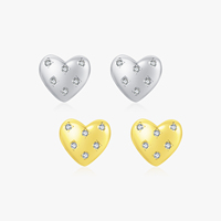 Romantische bruiloftsoorbellen voor vrouwen Fijne sieraden Valentijnsdagcadeau 925 sterling zilver glanzende harten oorknopjes