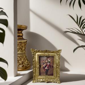 กรอบรูปเรซินแนววินเทจสไตล์ยุโรปกรอบรูปขนาดเล็กแกะสลักหรูหราสำหรับตกแต่งบ้านและจัดแสดงงานศิลปะ - Product Image 3