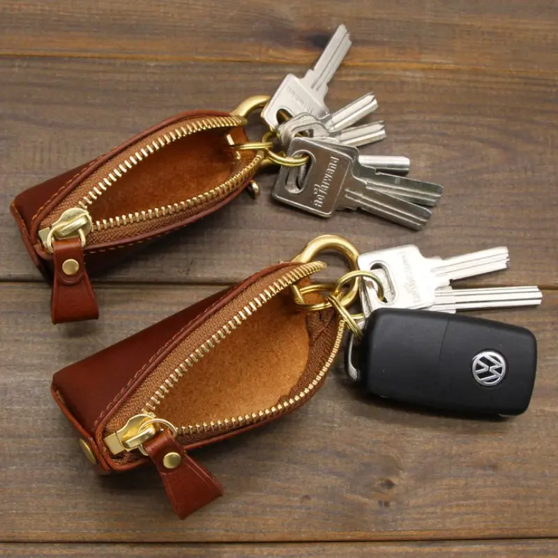 2023 Personalized Key Holder Universal Leather Remote Auto Key Case Organizer Smart Car Key Bag