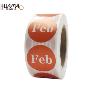 สติกเกอร์ม้วนแบบวงกลมพิมพ์ลายตามสั่งของ Huamao ฉลากกันน้ำแบบติดเองสำหรับบันทึกสินค้าคงคลัง ป้ายวันที่ ป้ายรหัสเดือนมกราคม-ธันวาคม - Product Image 5
