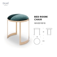 EKAR meubles nouveau design chaise de dressing moderne chambre à coucher cadre métallique chaise rembourrée