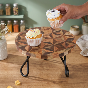 Soporte para Pastel de Madera Natural FWE, Diseño de Panal, Resina, Patas de Metal Resistentes, Apto para Lavavajillas y Microondas, 20 Piezas, Bodas y Fiestas - Product Image 1
