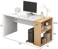 Bureau d'ordinateur en bois au style moderne, armoire, pour ordinateur portable, table d'écriture, pour la maison et le bureau