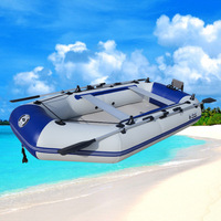 Bateau pneumatique écologique en PVC pour quatre personnes avec fond brossé 217x67x8CM, design portable et épaissi
