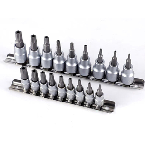 Nanyu 9PC 1/4 "3/8" Lầu Năm Góc Sao Tác động Ổ Cắm Bộ T10-T50 Sao Hollow Bit Ổ Cắm Bộ - Product Image 1