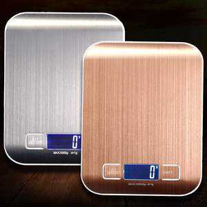 เครื่องชั่งครัวสแตนเลส 5 กก. 10 กก. เครื่องชั่งอาหารดิจิตอลสำหรับอบรูปทรงสี่เหลี่ยมผืนผ้า ปิดอัตโนมัติ ใช้พลังงานจากแบตเตอรี่ - Product Image 1