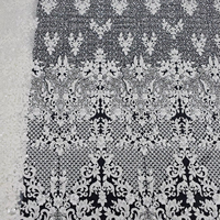 HY3575 Tissu de Mariée Français Classique de Luxe, Dentelle Blanche 3D Lourde Perlée avec Sequins, Vente en Gros Asobei