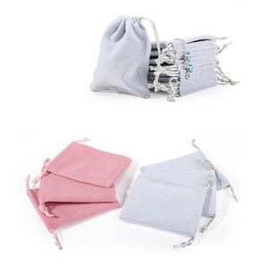 Sacs de shopping en velours personnalisés avec cordon de serrage, écologiques, pour l'emballage de bijoux, épaissis, portables, avec logo et taille personnalisés, vente en gros - Product Image 2