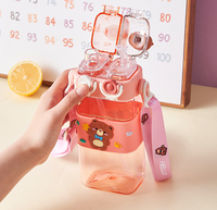 580Ml Kawaii Beer Waterfles Grote Capaciteit Food-Grade Stro Dubbele Mond Kindercadeau Drinkwaren
