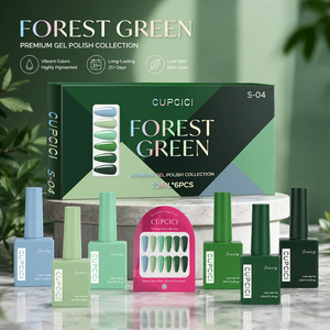 Set de Esmalte de Uñas en Gel UV BIN Forest Green, Altamente Pigmentado, Tono Verde Azulado, para Kit de Manicura - Product Image 1