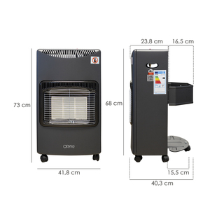 Stufa a Gas Infrarossi in Ceramica da 4,5 kW 3 impostazioni di potenza, con ruote, accensione piezoelettrica - Product Image 2