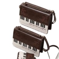 Nouvelle Collection Hiver 2025 : Sac Carré en PU Bicolore, Style Doux et Original pour Fille, Fermeture Éclair Note de Piano, Bandoulière Unique, Portable, Taille Moyenne
