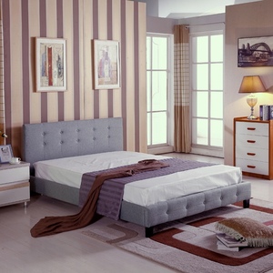 New Design Velvet Fabric Upholstered <strong>Cama</strong> Doble Queen king Size Bed with Button Tufting Headboard for Home <strong>Hotel</strong> - Product Image 3