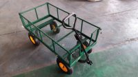 Côtés de chariot pliants 4 roues en acier utilitaire extérieur chariot à outils chariot de jardin chariot à mailles