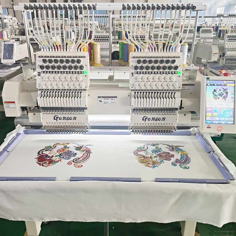 2 Heads Computer Embroidery Machine - 12/15 Colors