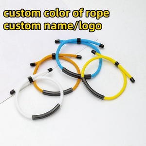 Bracelet en acier inoxydable tressé personnalisé avec logo et nom gravé, couleurs variées, unisexe, tendance, pour cadeau personnel, vente en gros - Product Image 3