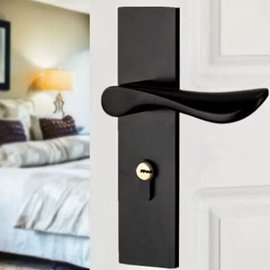 Cerradura de seguridad para puerta de oficina con bloqueo desde el interior, cerradura de embutir silenciosa, juego de manija de puerta de madera y aluminio - Product Image 5