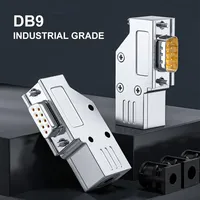 DB9 Mini connecteur à coque métallique 90 degrés RS232 Terminal de Port série 9pin prise de type L aiguille solide mâle femelle de qualité industrielle
