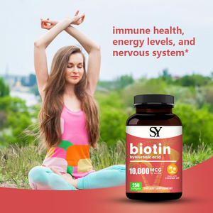 Biotina personalizada Premium con ácido hialurónico 25mg 250 Cápsulas blandas Máxima fuerza Fórmula de soporte para uñas y articulaciones para la piel del cabello - Product Image 5