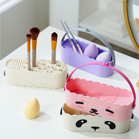 Organisateur de stockage en silicone pour brosse de maquillage Nettoyage Hangable Séchoir Boîte de lavage Solution de stockage pratique Pinceaux de maquillage