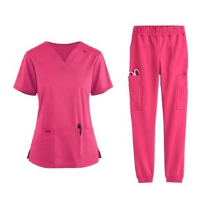Ensemble de blouses et pantalons pour infirmières et médecins, deux pièces, deux poches, tissu sergé en polyester, uniforme unisexe pour hôpital vétérinaire - Product Image 6