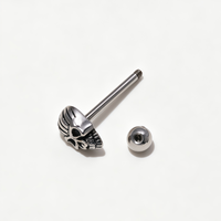 Barres d'oreilles en acier inoxydable en forme de crâne pour piercing hélix, tragus, industriel, nombril, langue – Bijoux de piercing pour femmes et hommes