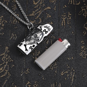 Collier pendentif en acier inoxydable style punk hip-hop, chaîne tendance, porte-carte BIC J3 pour cadeaux de fête - Product Image 2