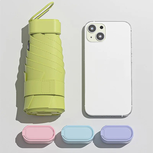 Ombrello Tascabile Pieghevole a 5 Sezioni, Protezione UV, Mini Ombrello Portatile Viola, Regalo Aziendale - Product Image 2