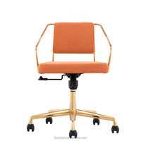 Chaise moderne de réunion avec cadre doré en tissu pour conférence, réception, salle d'attente, bureau des visiteurs