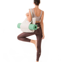Sac de Yoga en Toile de Coton avec Porte-Tapis de Yoga, Grand Format, Accessoires de Yoga Personnalisés, Sac de Plage, Sac de Gym
