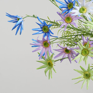 Ramo de Flores Artificiales Greenway Blue Star, Pétalos de PVC Multicolor, Arreglo Floral Decorativo para el Hogar, Bodas y Fiestas - Product Image 2