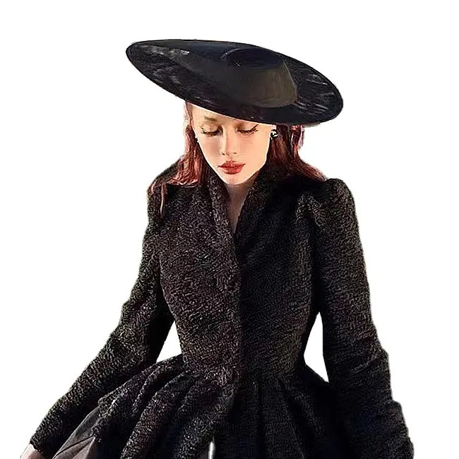 Hepburnestil Mode Frauenhüte Boden königlicher Ascot-Party elegant großer Faszinator Boden