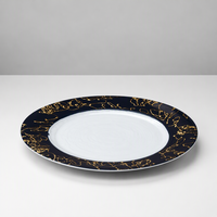 Assiette en verre à motifs en relief or et argent, idéale pour les hôtels et les mariages. Luxueux et élégant, vente directe du fabricant.