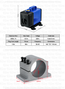 380V 220V circulaire refroidissement par eau CNC broche 3KW ER20 24000 tr/min 3KW Kit de broche refroidi à l'eau - Product Image 6