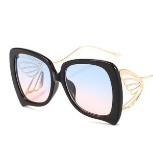 Gafas de Sol de Moda 2021, Venta al por Mayor, Elegantes, Grandes, con Protección UV400, Montura Metálica, Estilo Mariposa para Mujer - Product Image 3