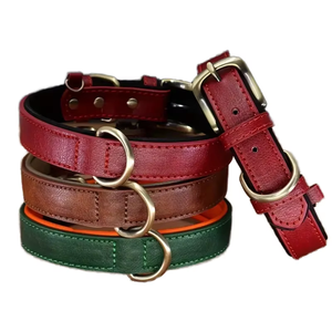 Set Kalung & Tali Anjing Mewah Berlapis Empuk Warna Kustom Kulit PU Personalisasi dengan Pita Dekoratif untuk Hewan Peliharaan Kecil dan Besar - Product Image 1