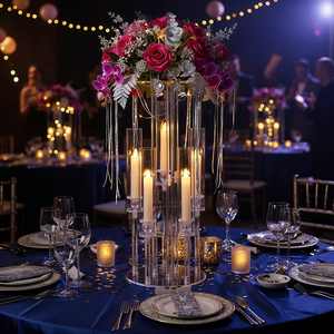 Candelabros Acrílicos Multiusos LANJO con Soporte para Flores, Centros de Mesa para Bodas - Product Image 1