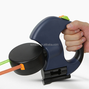 Guinzaglio Doppio Durevole per Cani - Retrattile Anti-Aggrovigliamento Riflettente con Luce LED, Pettorina da Passeggio per Due Cani - Product Image 1