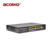 Harga Pabrik Switch PoE Ethernet Gigabit 16 Port 150W dengan 2 Port Uplink GE