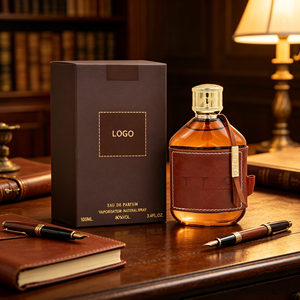 OEM Custom Logo Men <strong>Perfume</strong> 100ml EDP Long Lasting Woody Spicy Fragrance Leather Wrapped Bottle Business Daily Cologne <strong>Wholesale</strong> - Product Image 2
