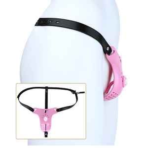ANOSX Sissy Cock Cage with Lockable Belt Pink Hard Resin Male Chastity Restraint with Silicone Tube Penis Secure <b>Locking</b> Sex Toy - Product Image 1