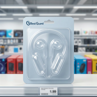 Emballage sous blister personnalisé pour casque Bluetooth à tour de cou, emballage sous blister transparent en PET pour pièces d'écouteurs sans fil portables